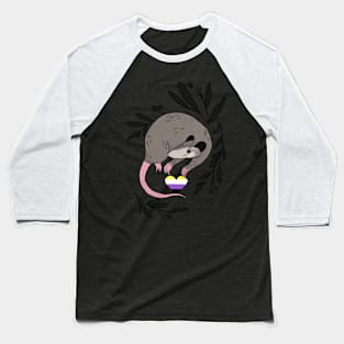 Nonbinary Pride Possum Baseball T-Shirt